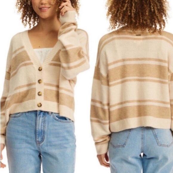 Billabong Sunrise Stripe Cardigan Sweater XL - Picture 2 of 6